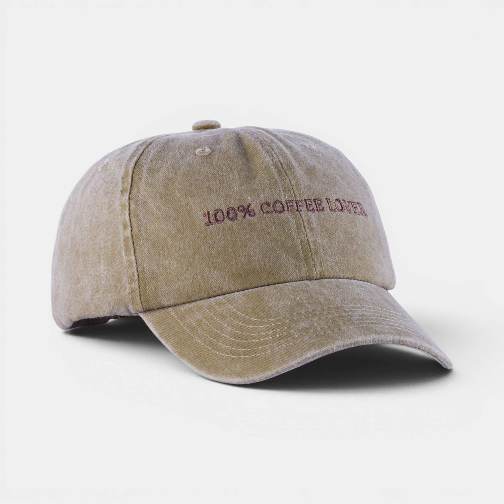 100% Coffee Lover Washed Dad Hat