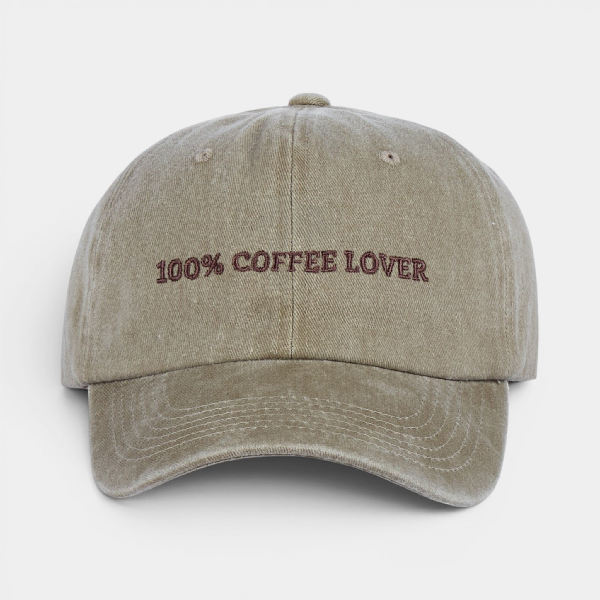 100% Coffee Lover Washed Dad Hat