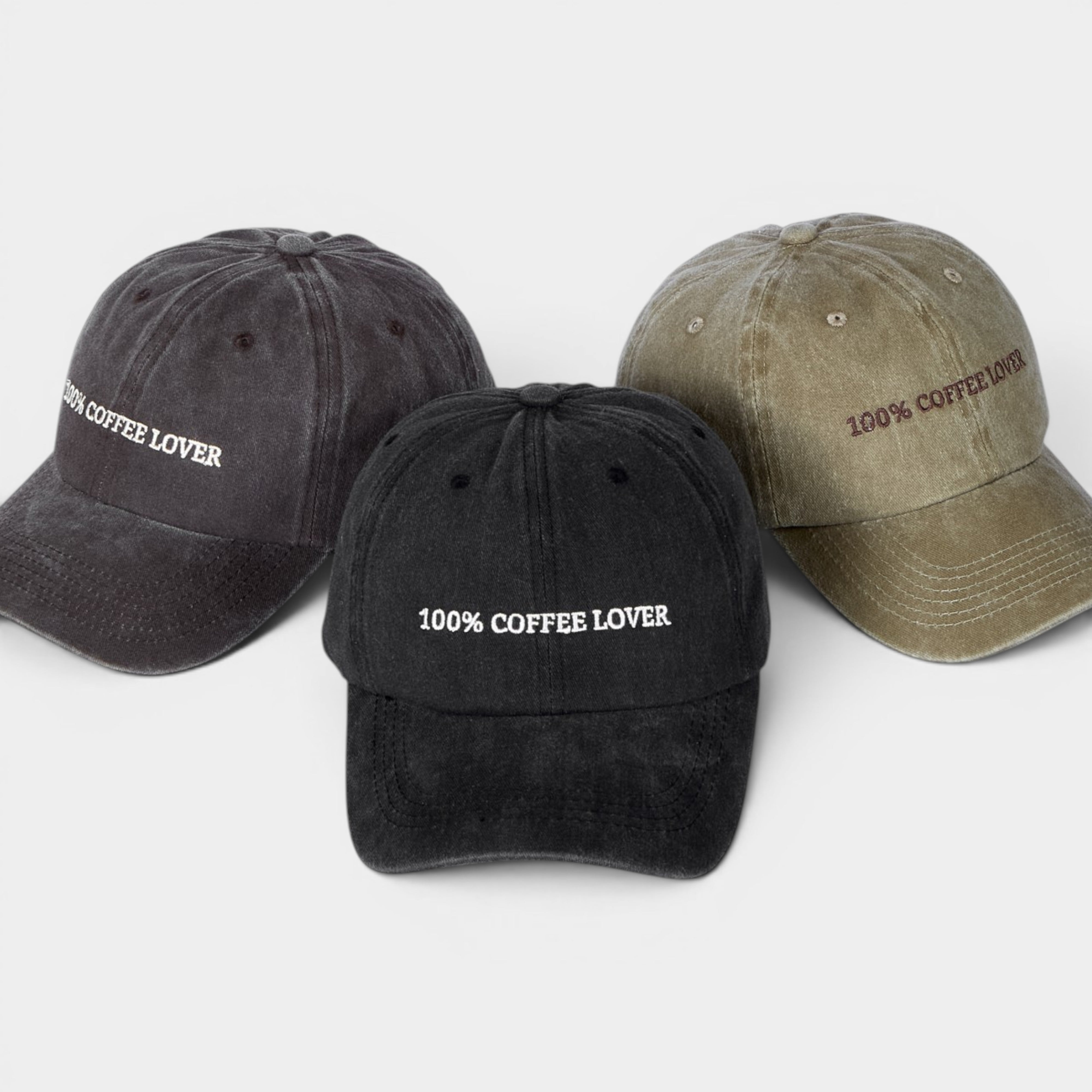 100% Coffee Lover Washed Dad Hat