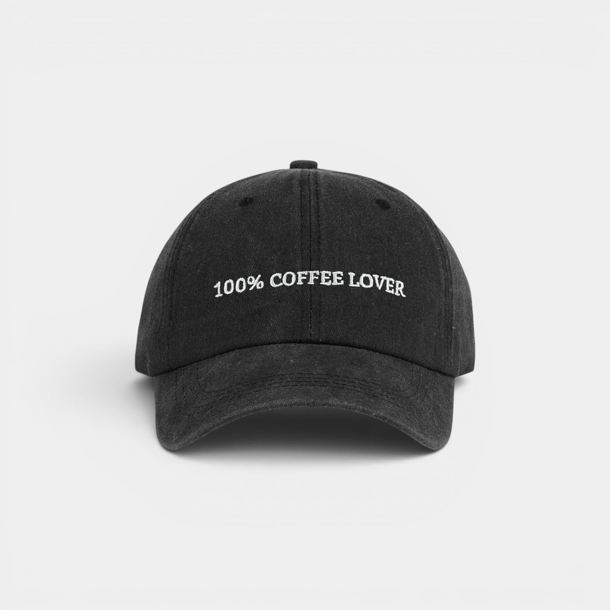 100% Coffee Lover washed dad hat by DOHATS — 100% cotton adjustable unisex cap (view 7)
