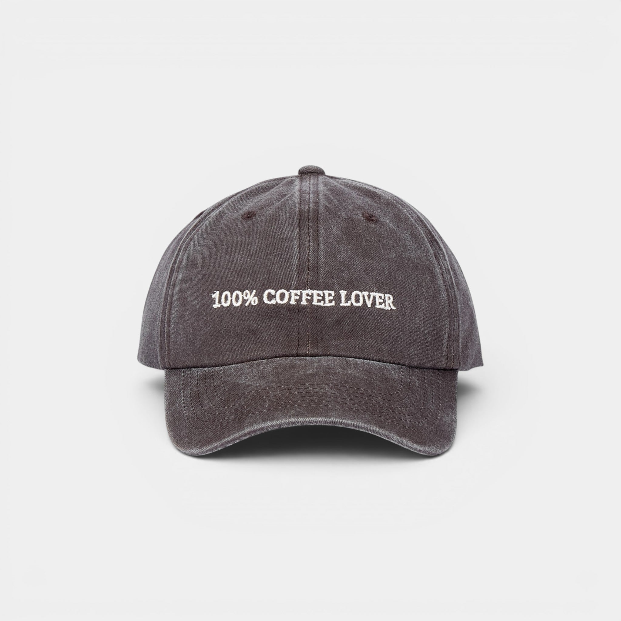 100% Coffee Lover washed dad hat by DOHATS — 100% cotton adjustable unisex cap (view 3)