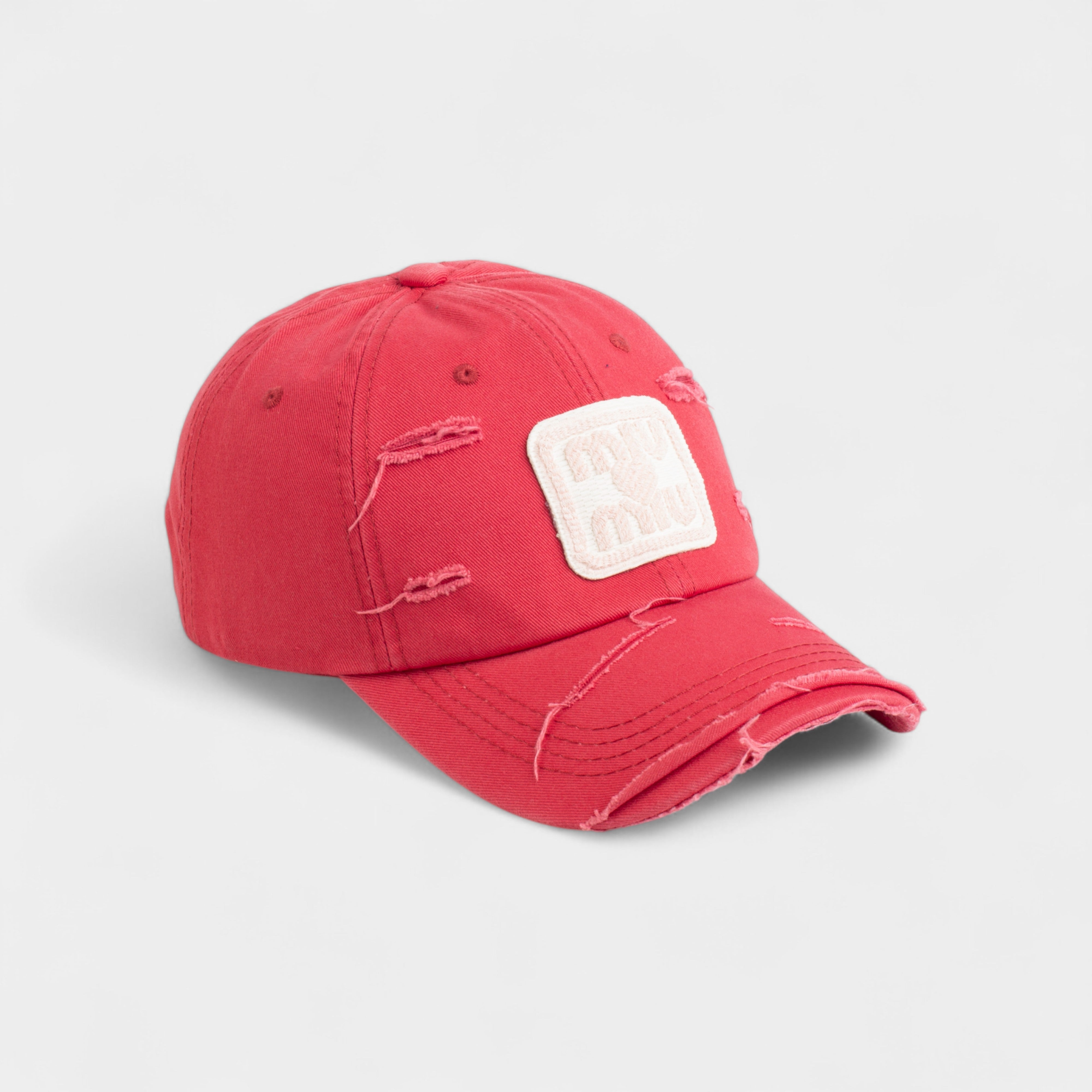 MIU MIU LOGO EMBROIDERY CUTTING COTTON CAP