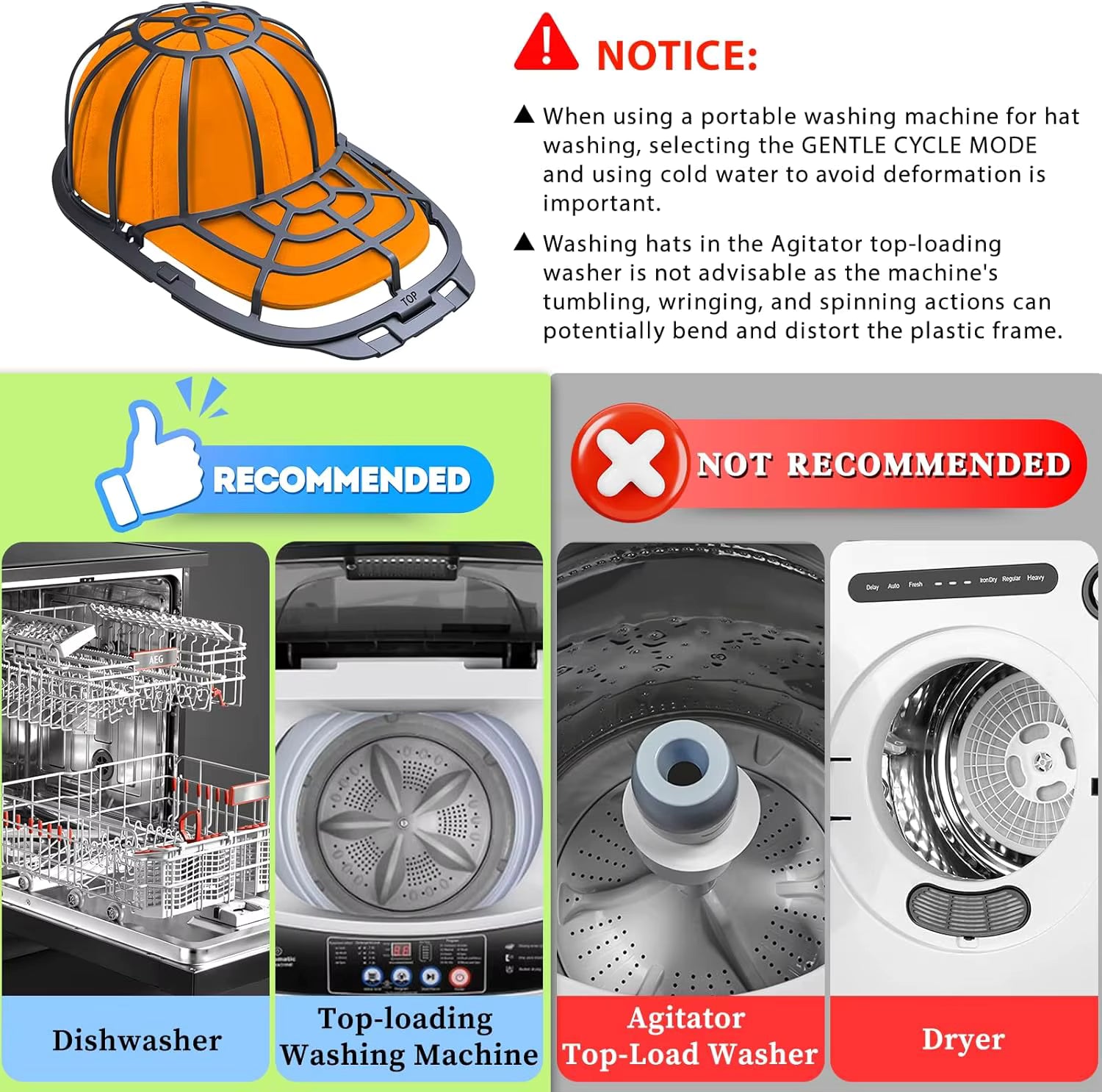 Cap Washer & Hat Protector (Fits 2 Caps)