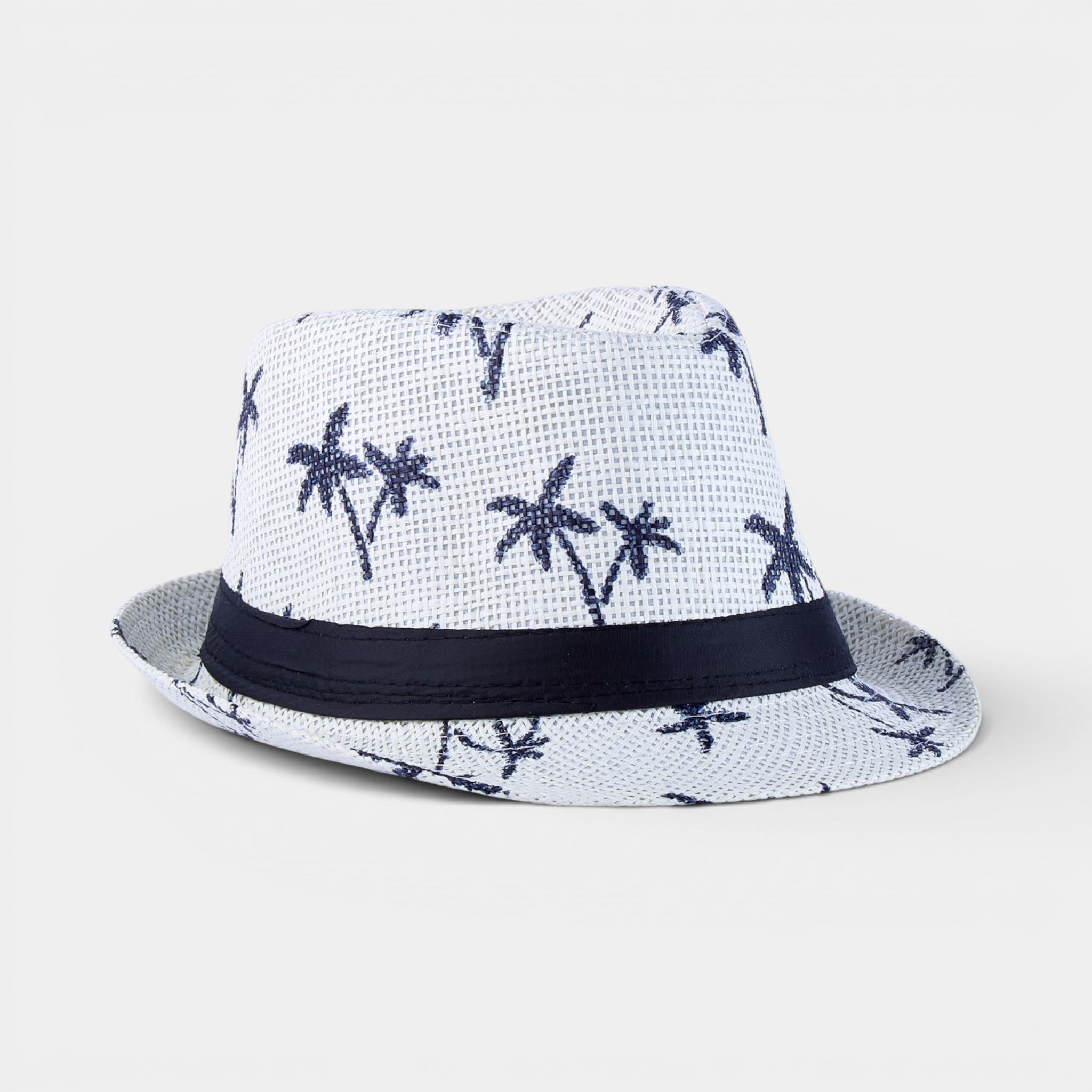 OCEAN LEAF TRILBY STRAW FEDORA HAT