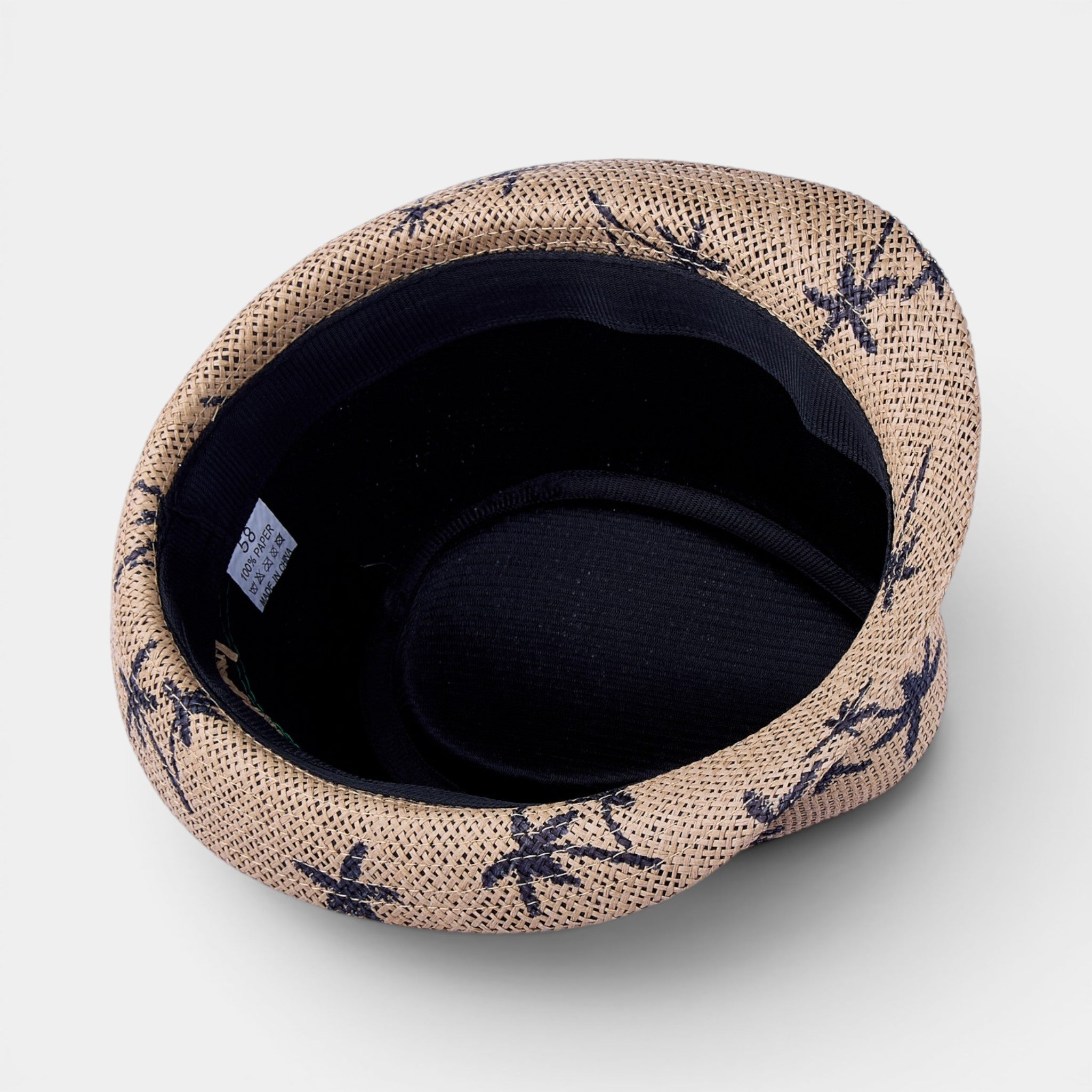 OCEAN LEAF TRILBY STRAW FEDORA HAT