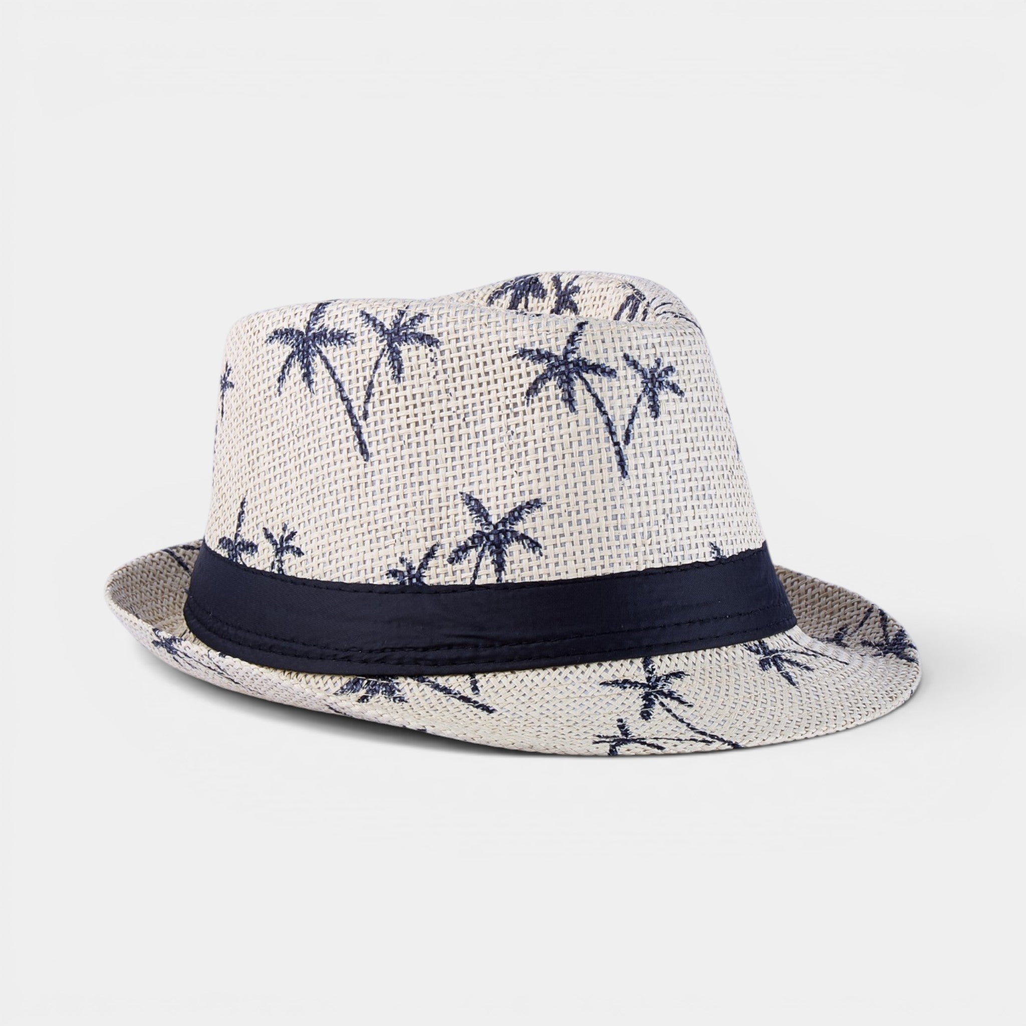 OCEAN LEAF TRILBY STRAW FEDORA HAT