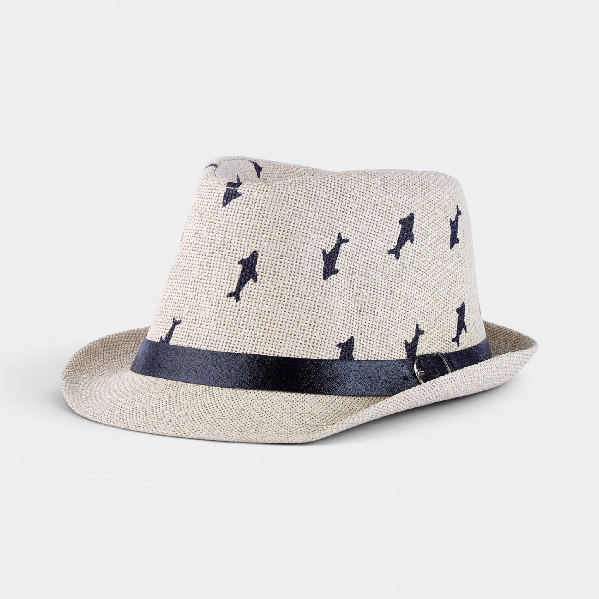 SHADOW PALM TRILBY STRAW FEDORA HAT