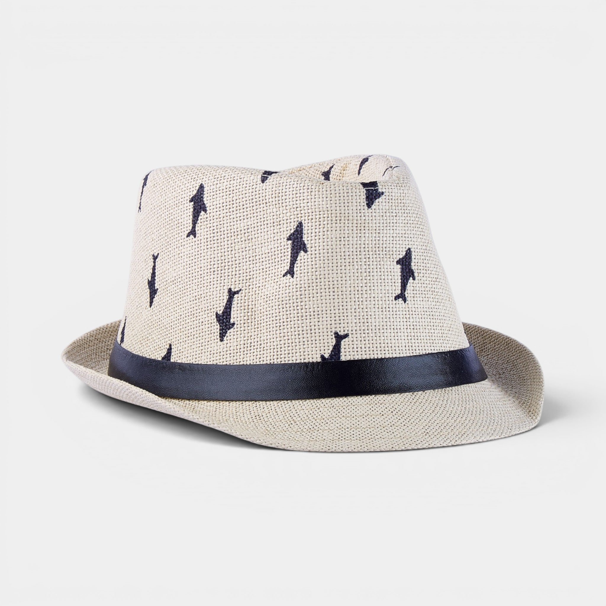 SHADOW PALM TRILBY STRAW FEDORA HAT