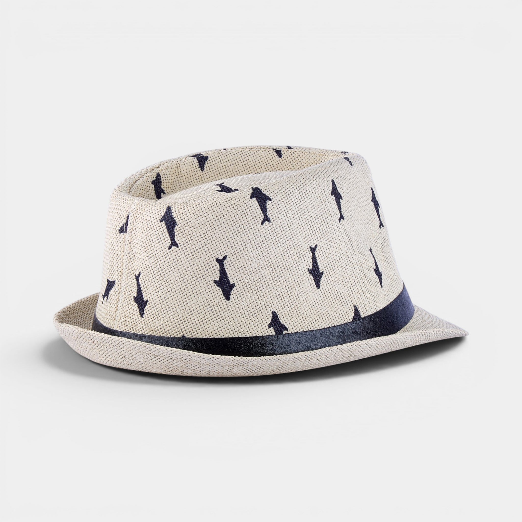 SHADOW PALM TRILBY STRAW FEDORA HAT
