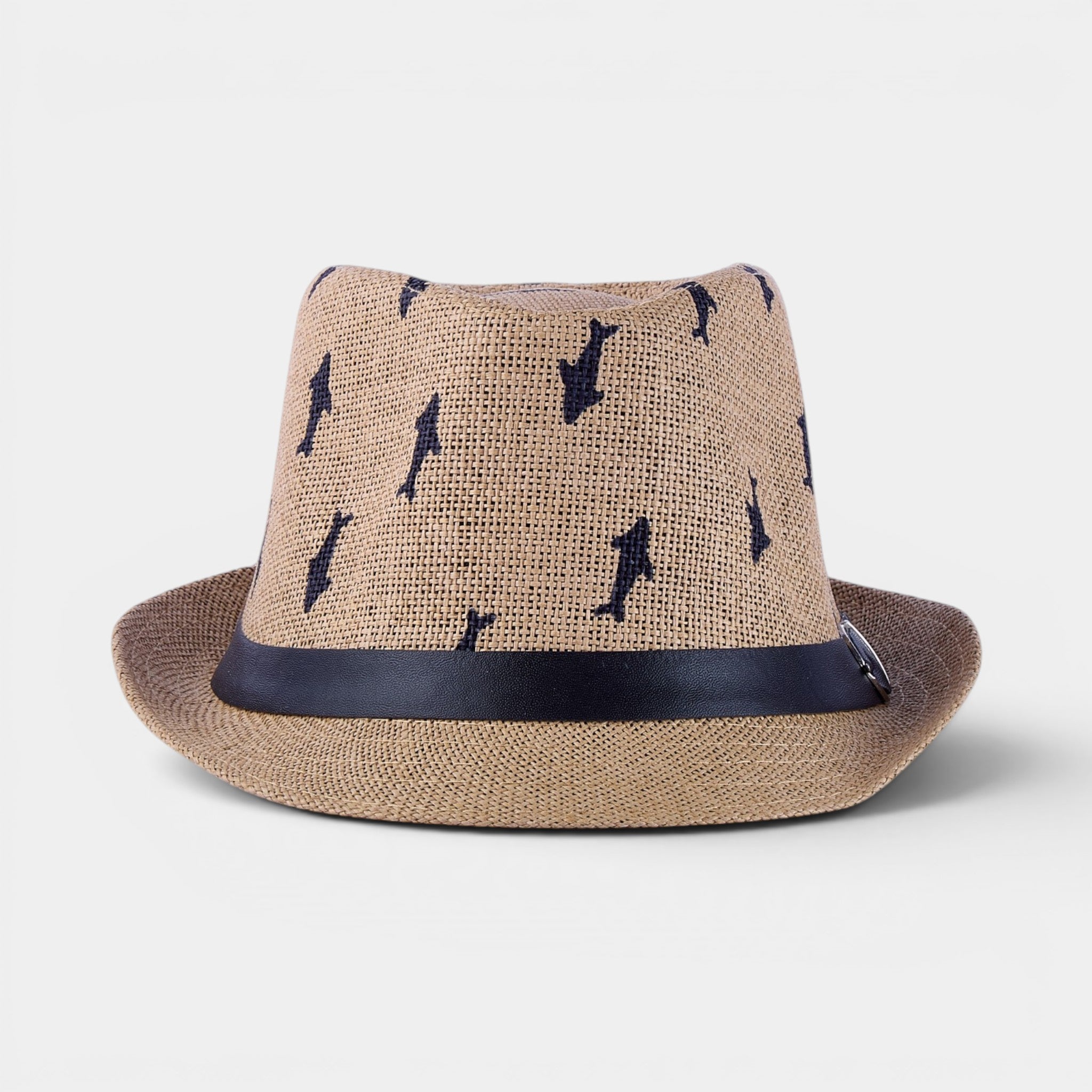 SHADOW PALM TRILBY STRAW FEDORA HAT