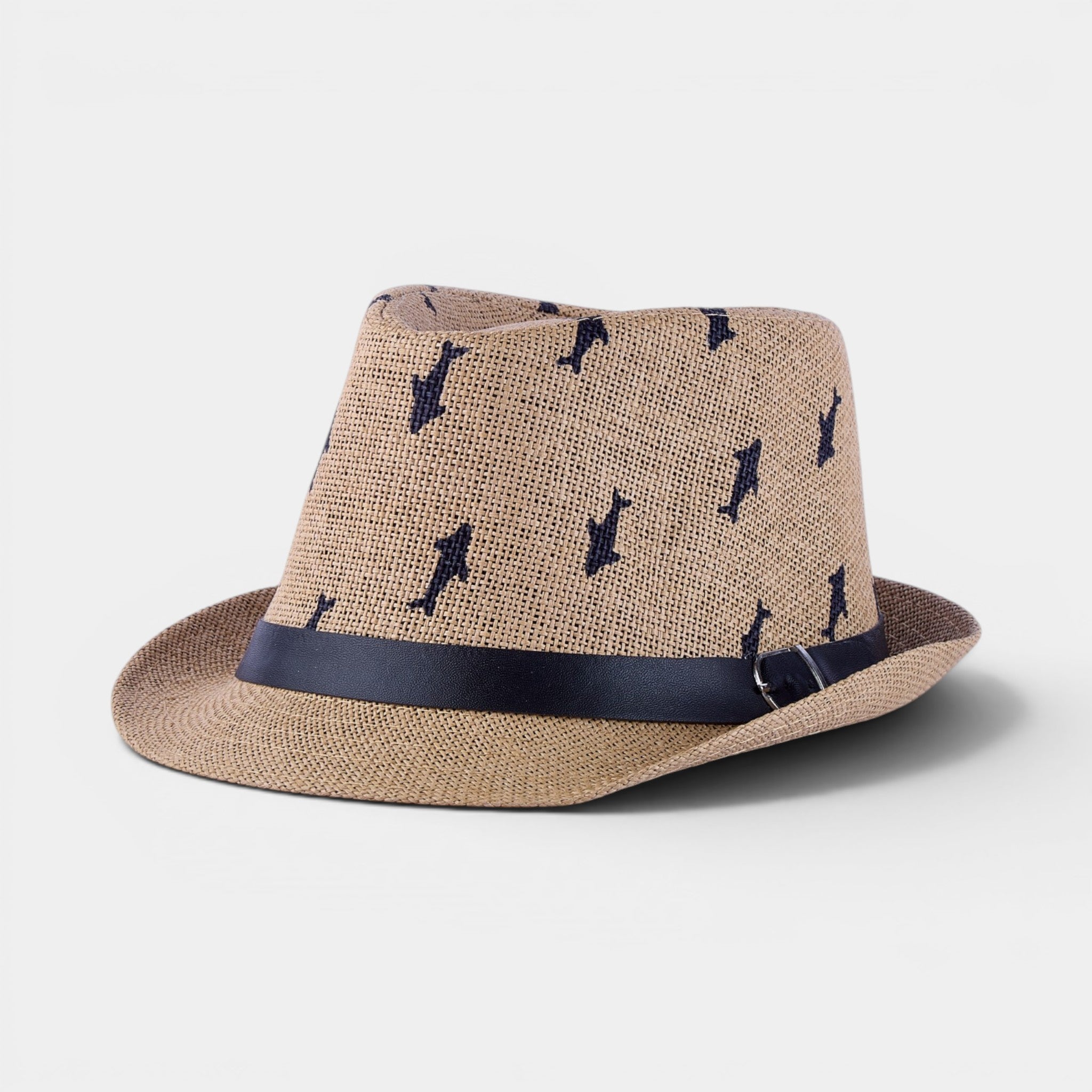 SHADOW PALM TRILBY STRAW FEDORA HAT