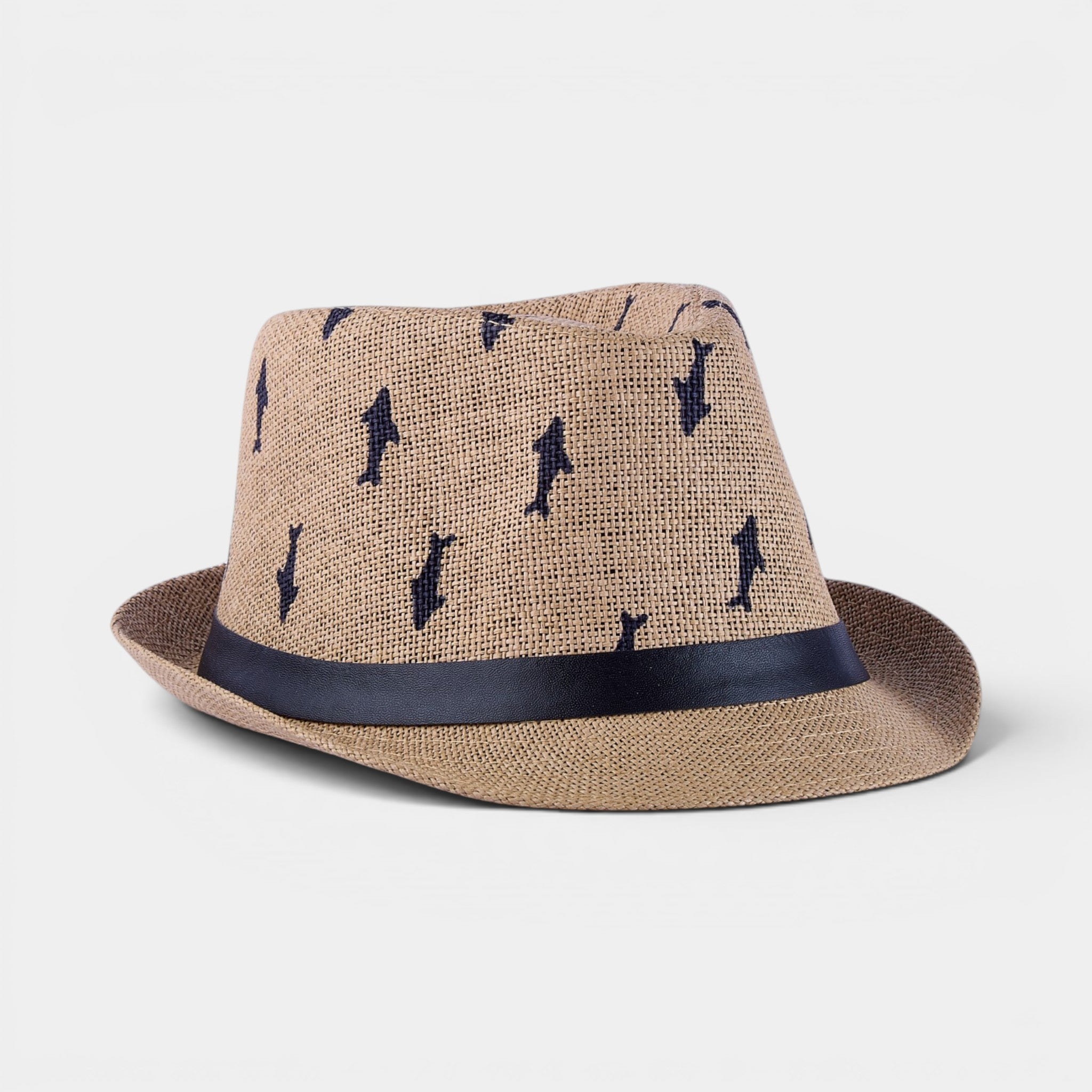 SHADOW PALM TRILBY STRAW FEDORA HAT