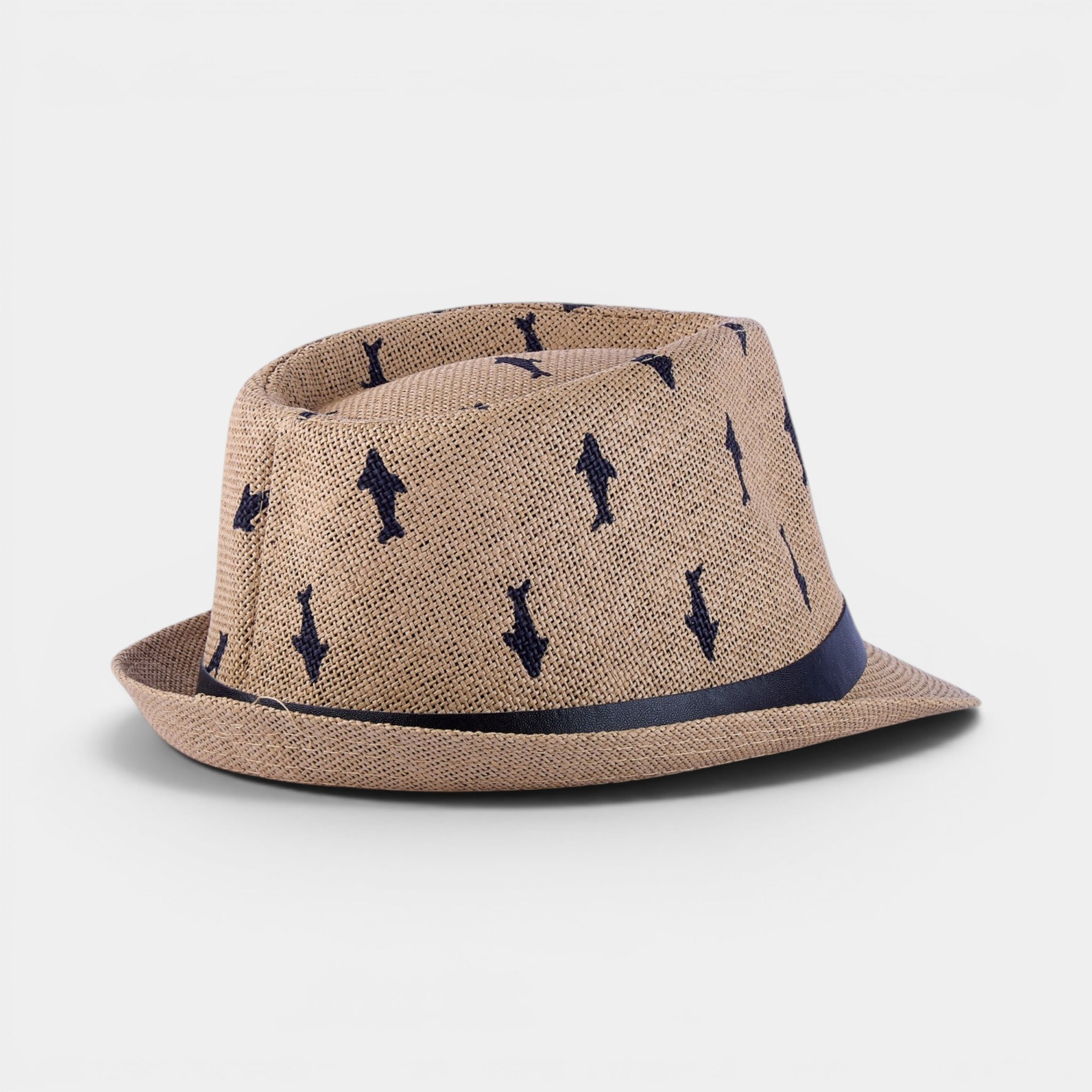 SHADOW PALM TRILBY STRAW FEDORA HAT