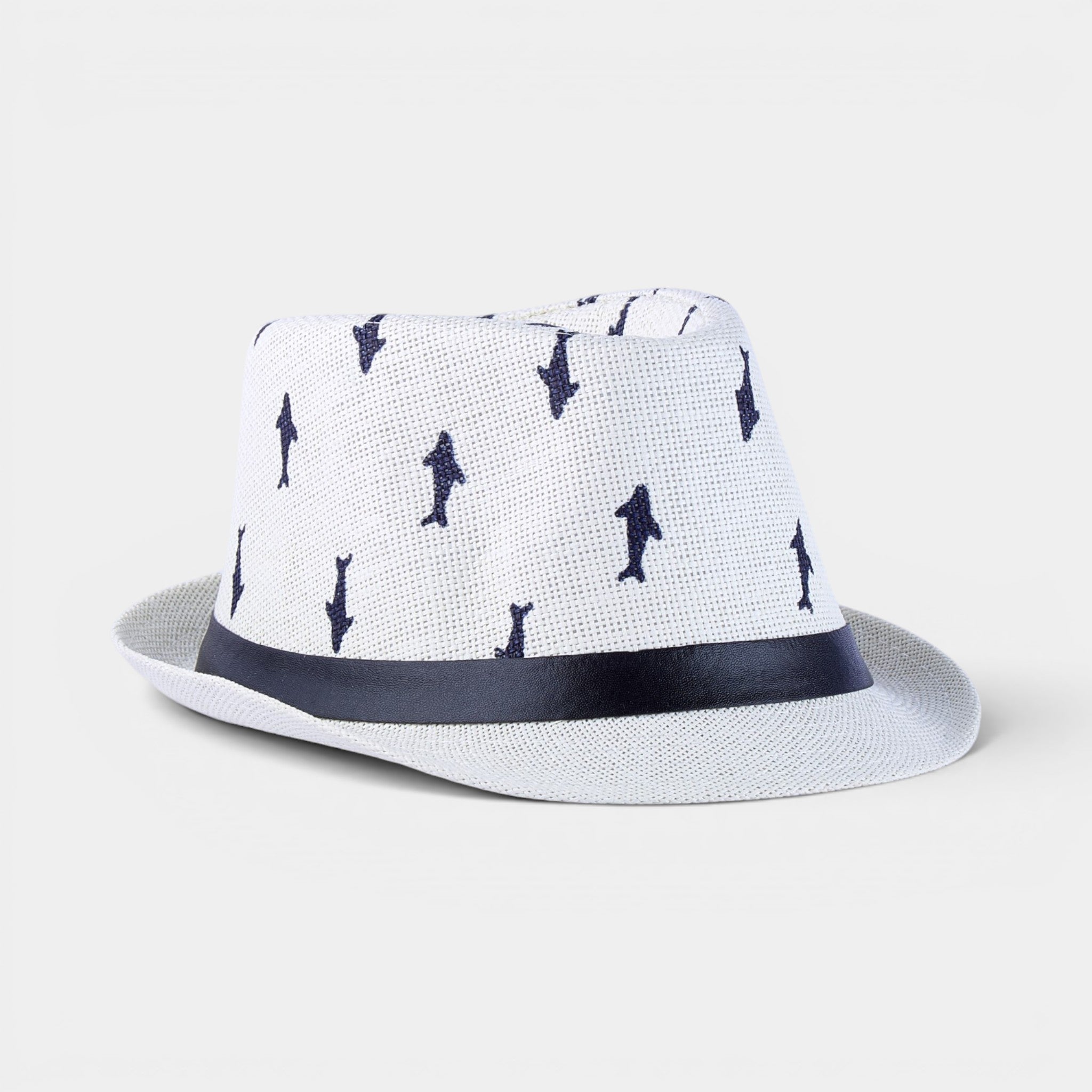 SHADOW PALM TRILBY STRAW FEDORA HAT