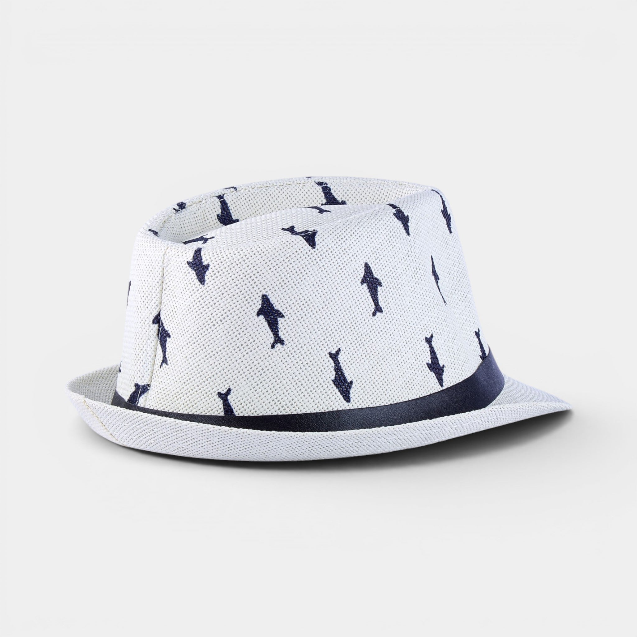 SHADOW PALM TRILBY STRAW FEDORA HAT