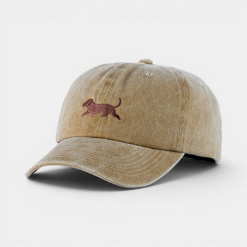 Running Puppy Washed Dad Hat