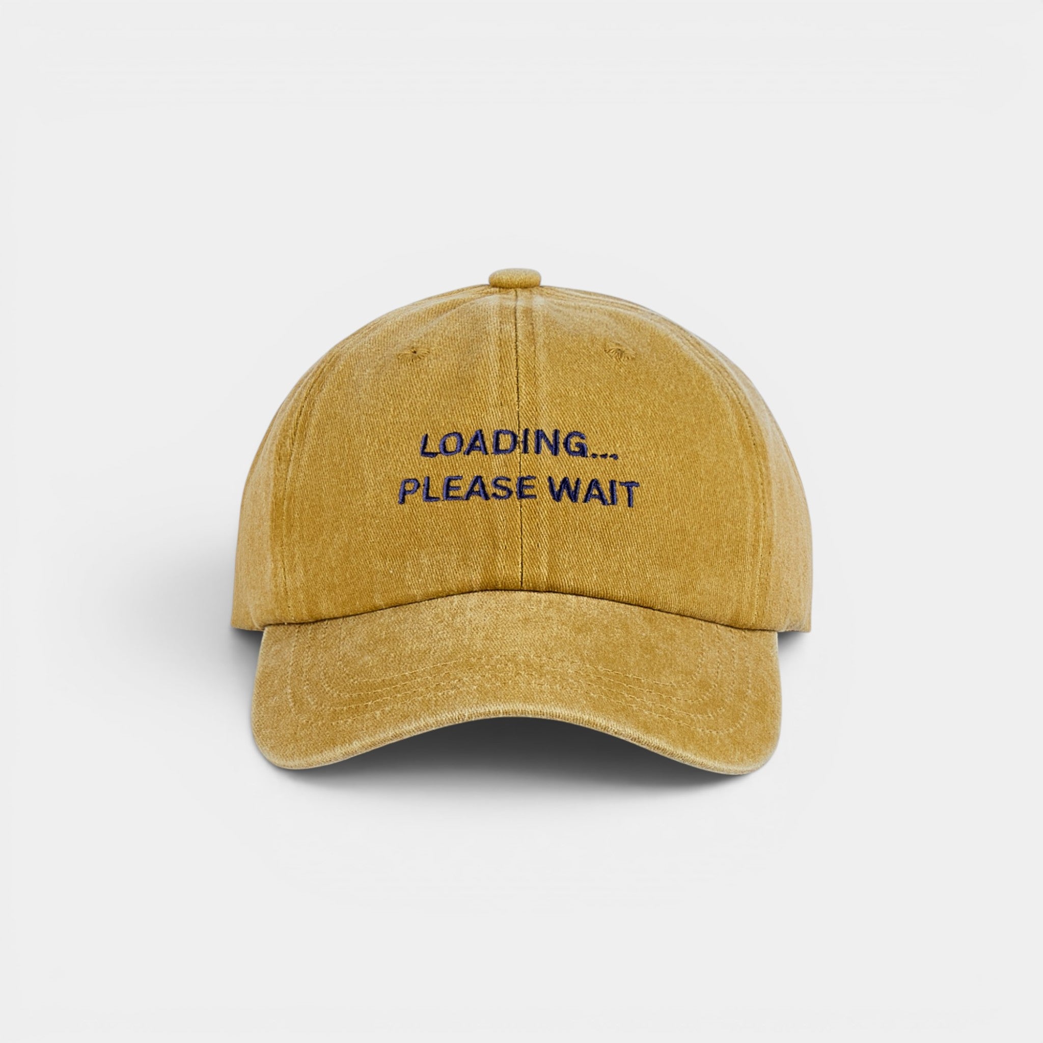 Loading… Please Wait washed dad hat by DOHATS — 100% cotton adjustable unisex cap (view 3)